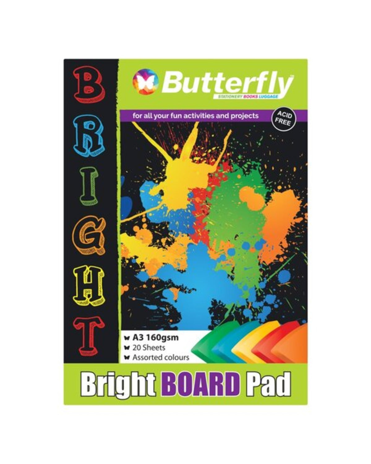 A3 BRIGHT BOARD PAD ASSORTED