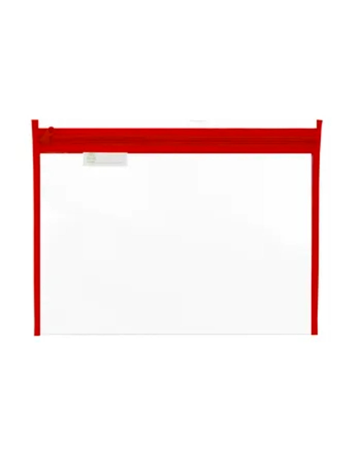 RED CLEAR BOOK BAG A4 STUD