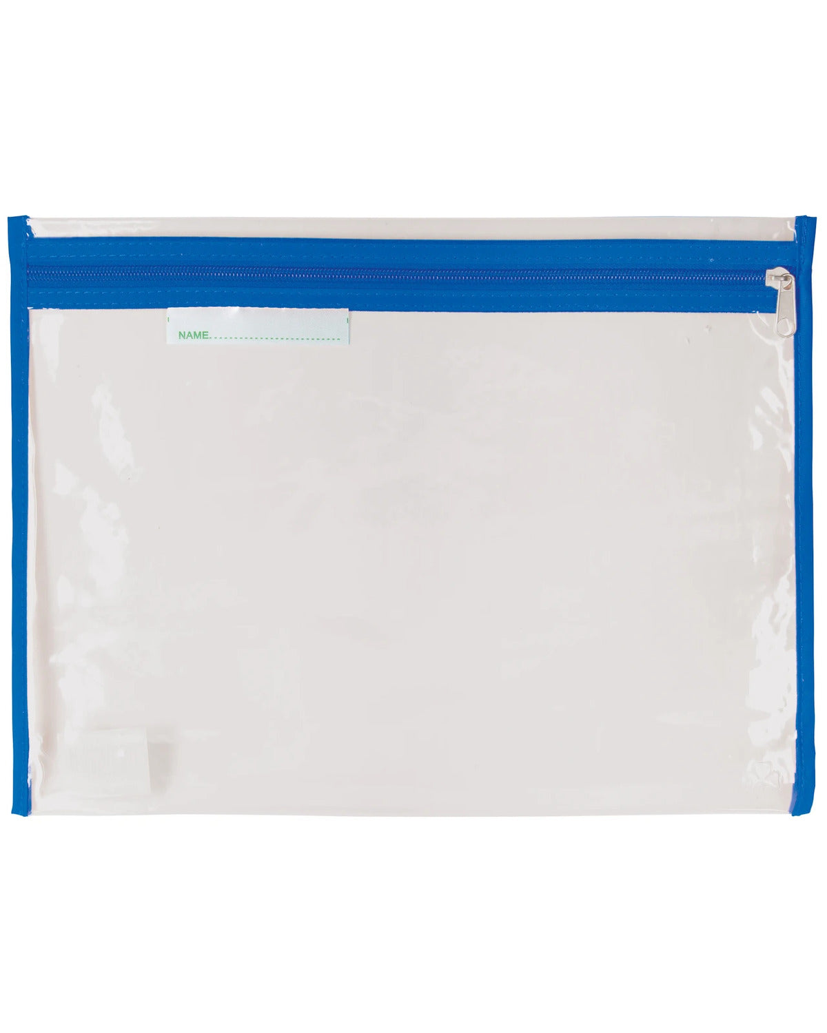 BLUE CLEAR BOOK BAG A5 ZIP
