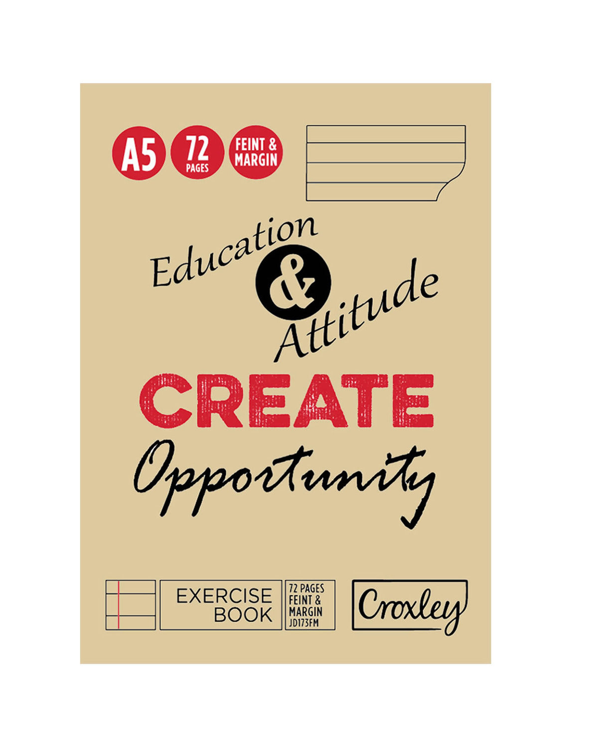 CROXLEY A5 72PG F/M EXERCISE BOOK JD173FM