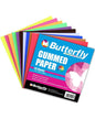 BUTTERFLY 20 SHEETS 150 X 150MM GUMMED PAPER 90 GSM ASSORTED COLOURS