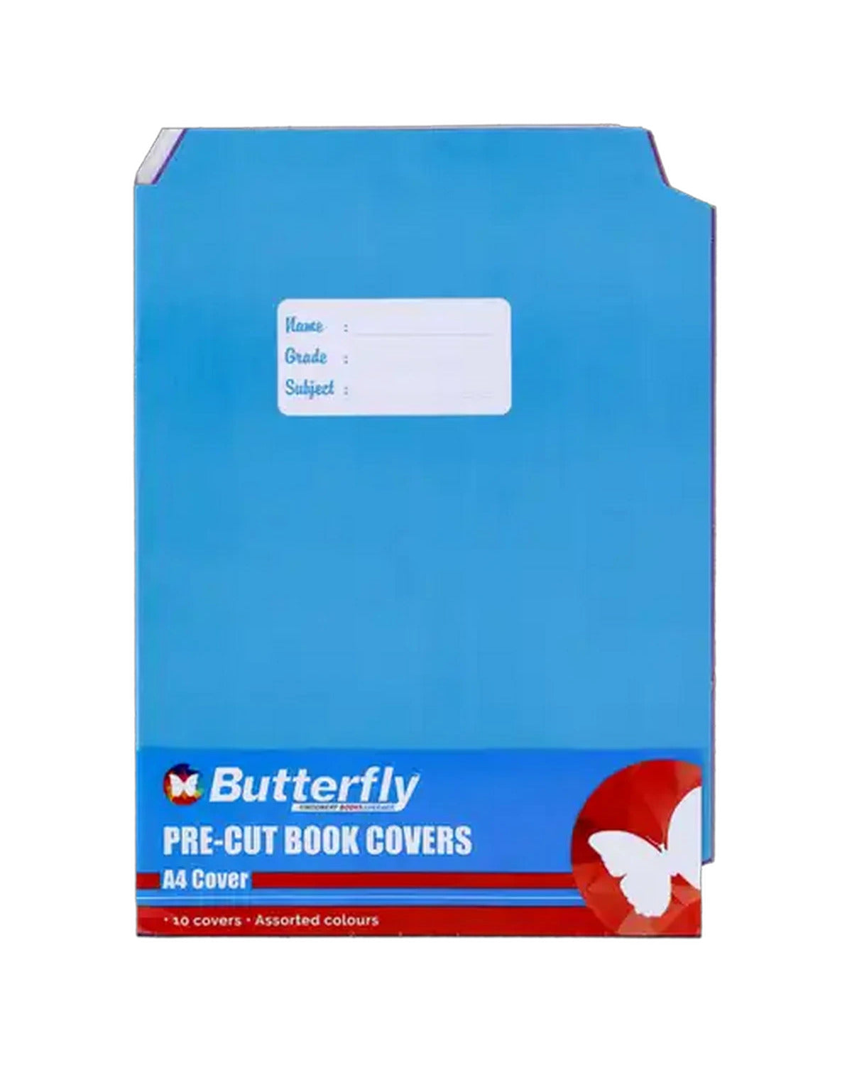 BUTTERFLY A4 COLOUR PRE CUT BOOK COVERS 5 COVERS ASSORTED PASTELS