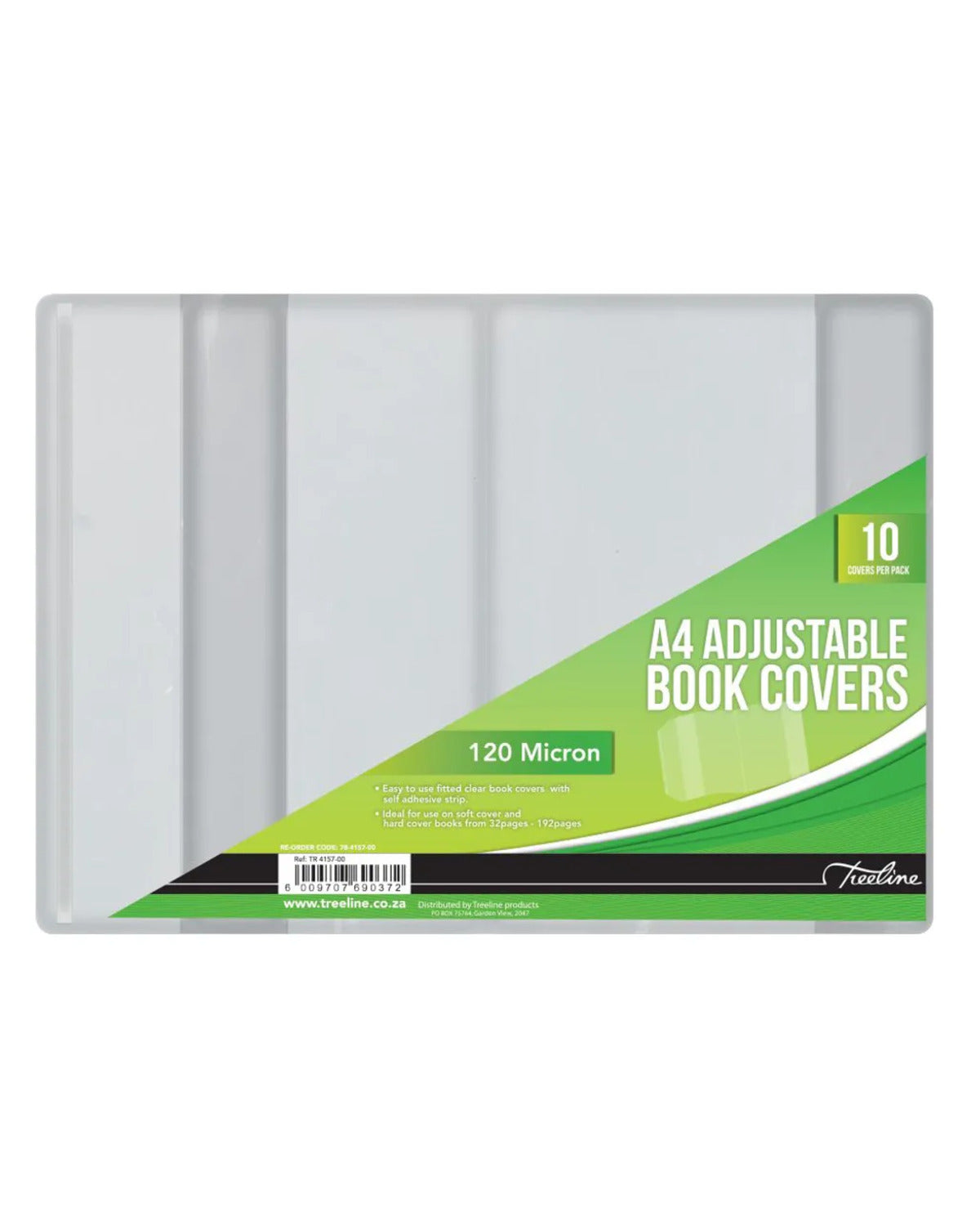 TREELINE A4 ADJUSTABLE BOOK COVERS 120 MICRON