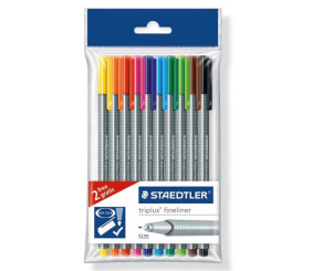 Staedtler Triplus Fineliners Set Of 10 Assorted Colours