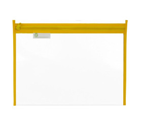 Treeline Clear PVC Book Bag With Zip Yellow